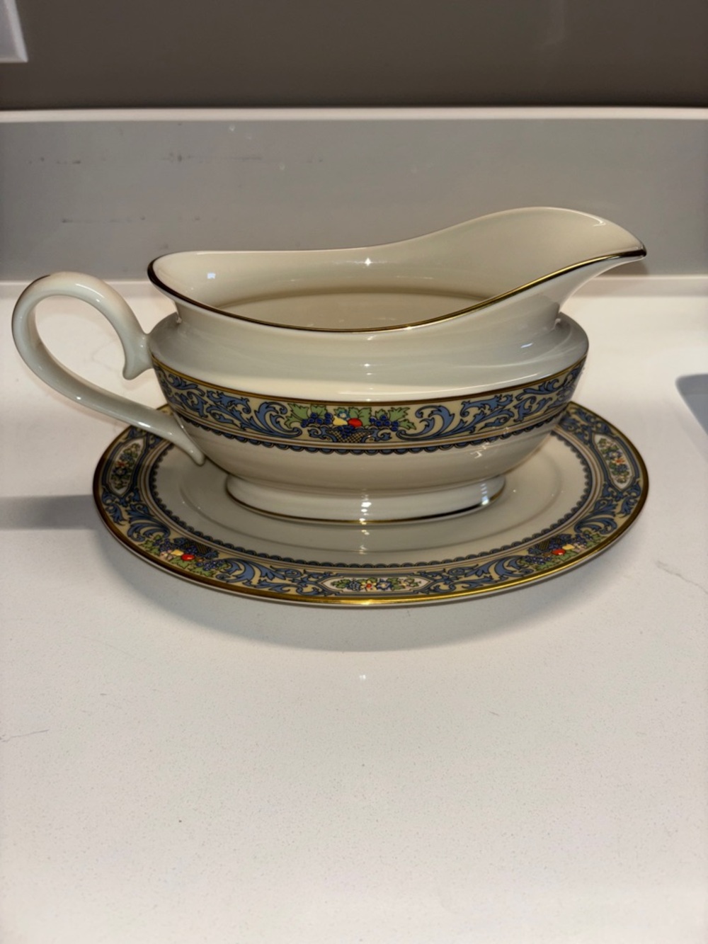 Lenox Autumn Gravy Boat & Underplate Vintage, presidential collection